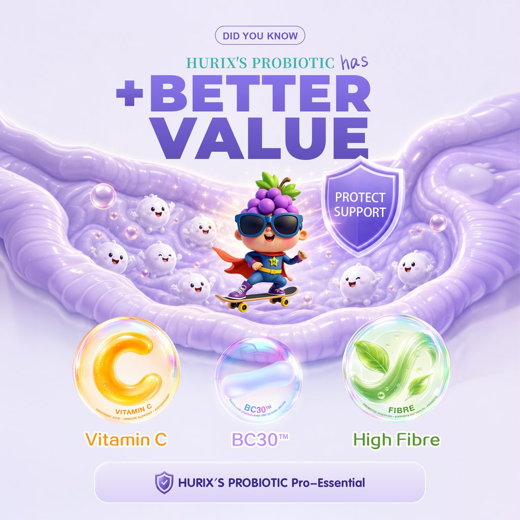 HURIX'S Probiotic BC30™ with Vitamin C and High in Fibre