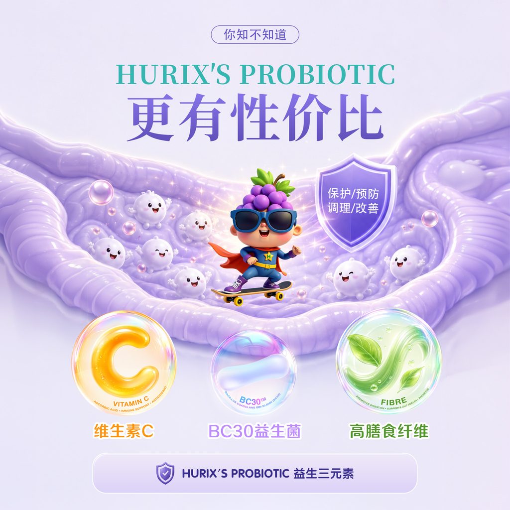 HURIX'S PROBIOTIC 更有性价比,守护全家肠道健康