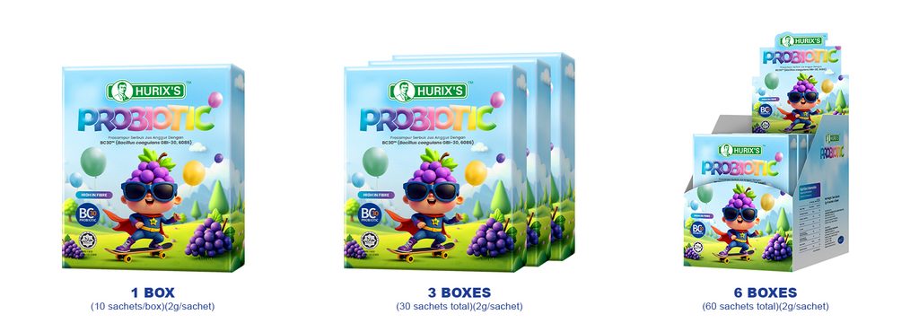 Pakej HURIX'S PROBIOTIC untuk 1, 3 dan 6 kotak